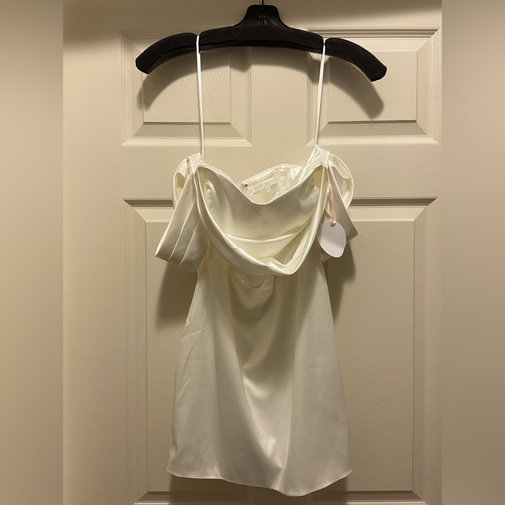 Revolve mini off the shoulder white dress